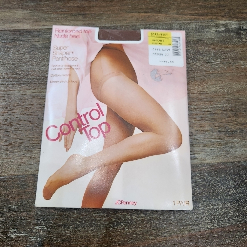 VINTAGE JCPENNEY CONTROL TOP SUPER SHAPER PANTIHOSE SHEER NEW IN PACKAGE